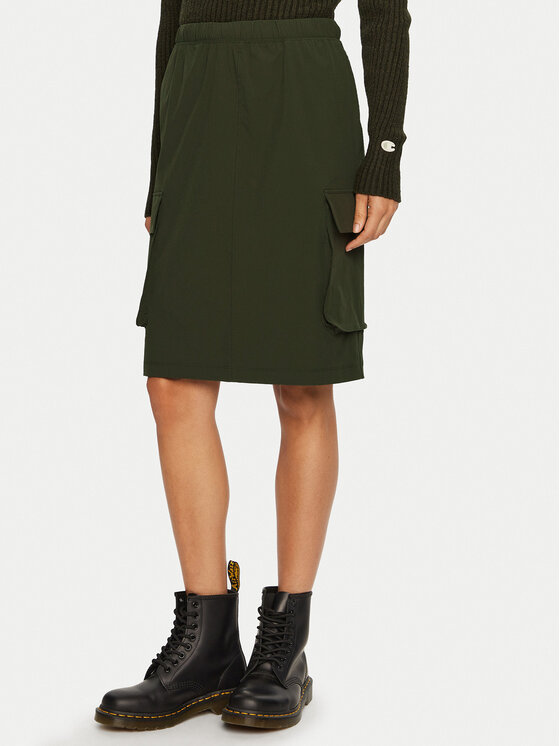 Champion Midi sukňa 117596 Zelená Regular Fit