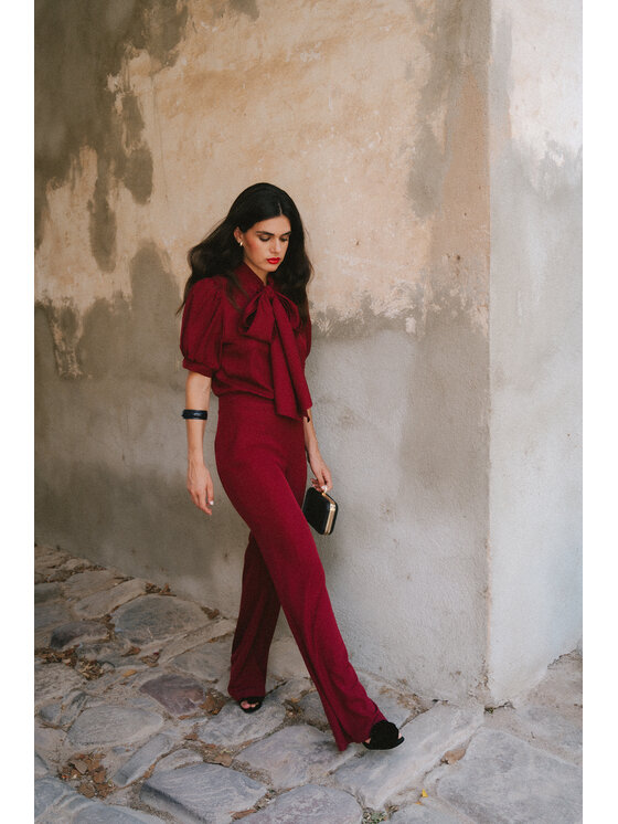 Stylove Stylove Kombinezon s421 Bordowy Wide Leg