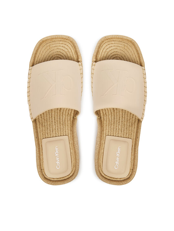 Calvin Klein Calvin Klein Espadrile Flatf Espa Mule Lth Mg HW0HW03027 Bež