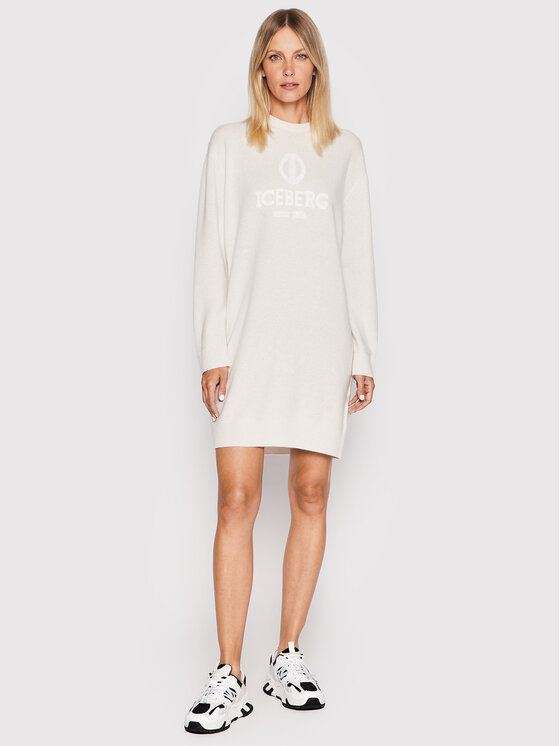 Iceberg Iceberg Úpletové šaty 22II2P0AH067054 Béžová Regular Fit