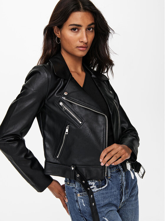 ONLY ONLY Яке от имитация на кожа Vera 15232135 Черен Regular Fit