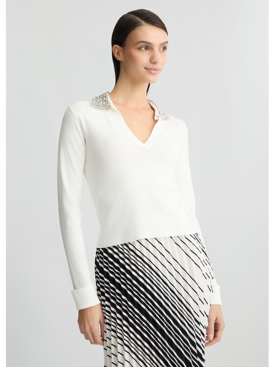 Liu Jo Blusa CA5109MS99EM9087 Bianco Regular Fit