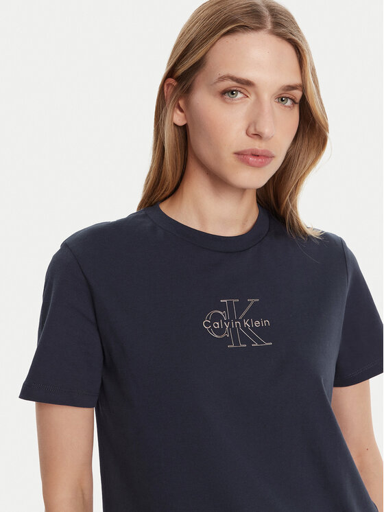 Calvin Klein Jeans Calvin Klein Jeans Тишърт Classic Monologo LV047D873G Тъмносин Regular Fit