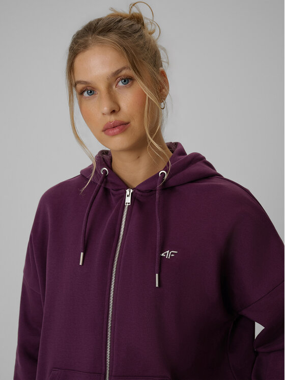 4F 4F Bluza basic Fioletowy Loose Fit