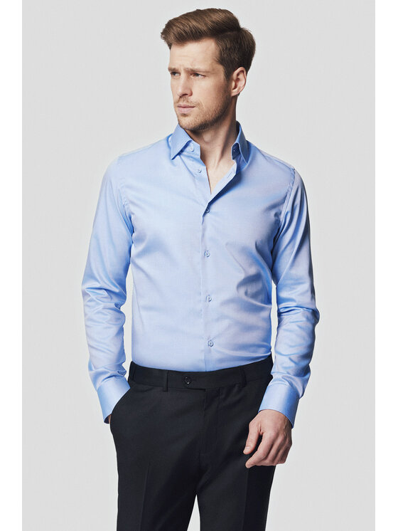 Lancerto Lancerto Koszula Vittoria KO051223000056 Niebieski Slim Fit