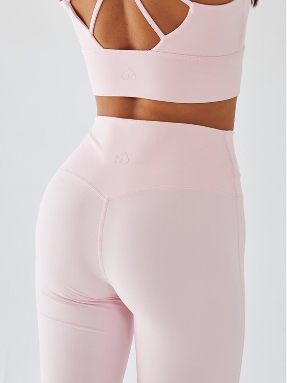 BeShaped BeShaped Legginsy Dzwony - Morning Dew Różowe złoto Shaping Fit