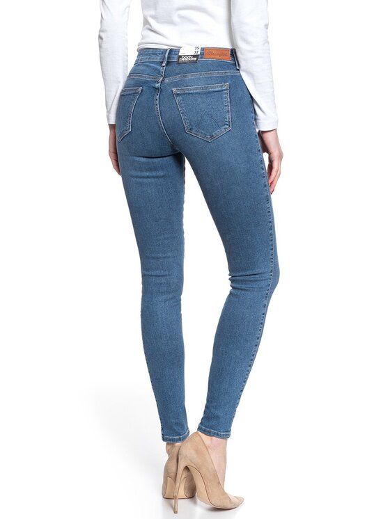 Wrangler Wrangler Jeansy SKINNY Niebieski Skinny Fit