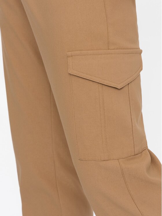 Ombre Ombre Spodnie materiałowe OM-PACG-0178 Brązowy Regular Fit