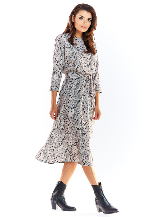 Awama Awama Vestito da giorno A313 Grigio Basic Fit