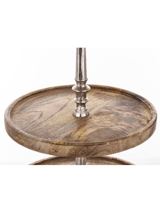 MIAhome MIAhome Patera drewniana 3 poziomy 54x30x30 cm CAKE - I Brązowy