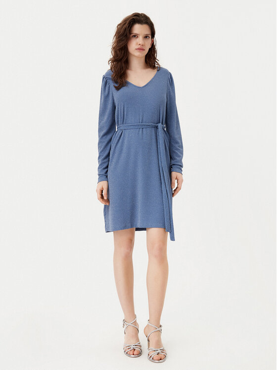 Vila Vila Rochie tricotată Eleina 14100741 Albastru celest Regular Fit