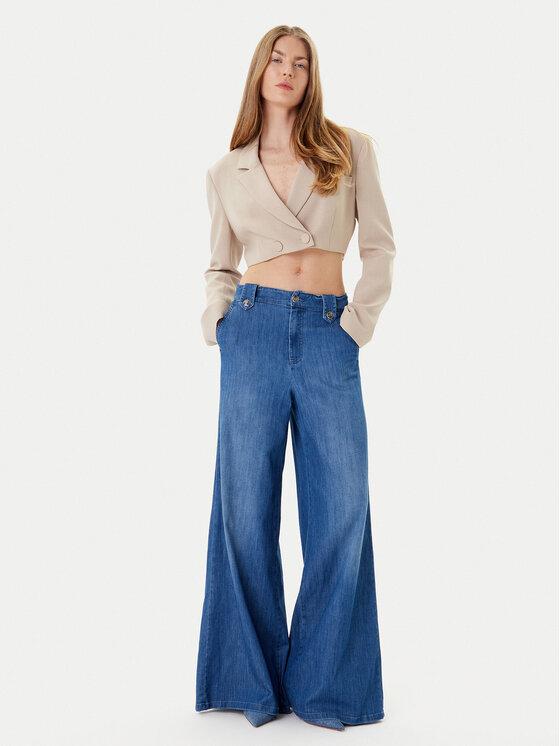 Marella Marella Jeans hlače 2523186154 Mornarsko modra Wide Leg