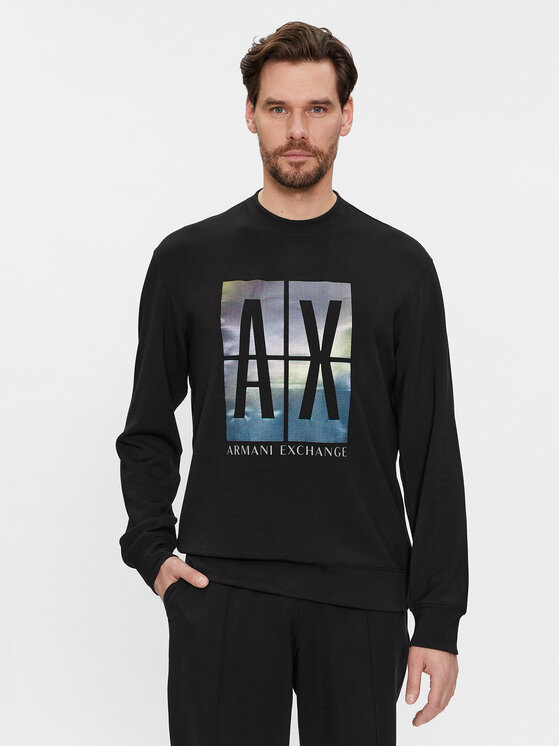 Armani Exchange Mikina 3DZMJE ZJZDZ 1200 Čierna Regular Fit
