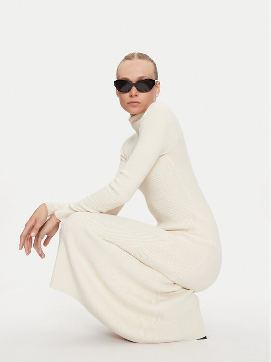 Vila Vila Трикотажна сукня Maria 14106153 Écru Regular Fit
