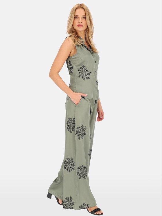 Perso Perso Bluzka CHCE243778F Khaki Regular Fit