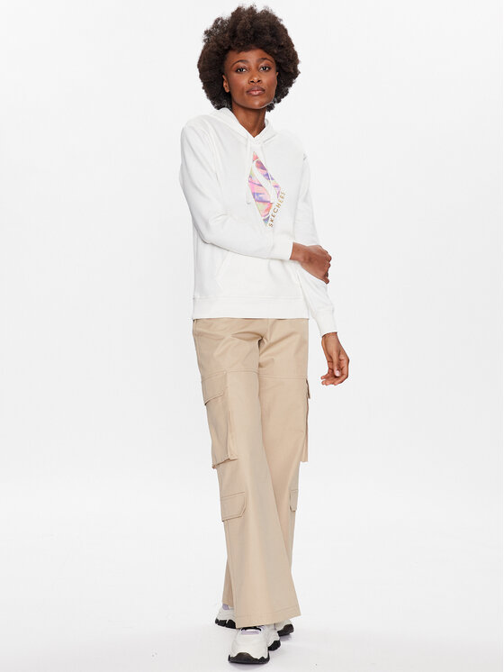 Skechers Skechers Суитшърт Watercolor WHD84 Бял Regular Fit