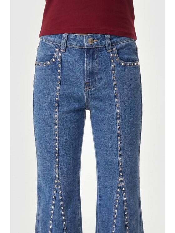 Guess Kids Guess Kids Kalhoty z materiálu 183380 Modrá Regular Fit