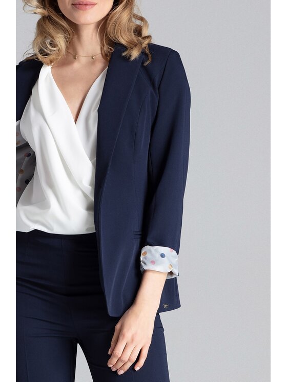FIGL FIGL Marynarka M653 Granatowy Regular Fit