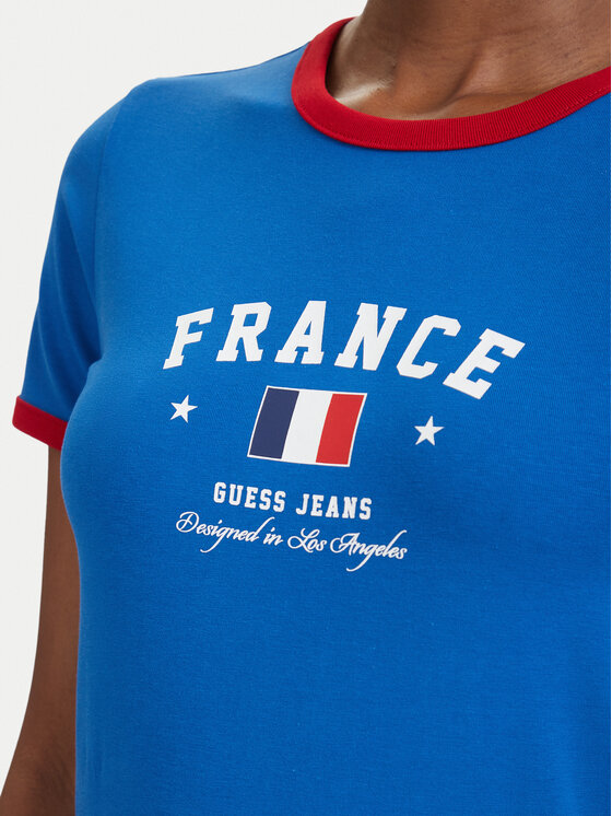 Guess Jeans Guess Jeans Marškinėliai W6YI16 K3995 Mėlyna Slim Fit