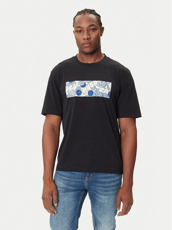 HUGO HUGO Tricou Nurix 50545128 Negru Regular Fit
