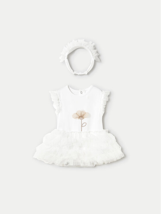 Mayoral Mayoral Elegantes Kleid 1756 Weiß Regular Fit