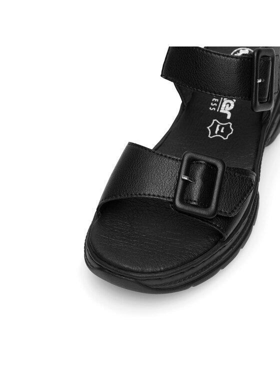 Rieker Rieker Sandały 66680-00 Czarny