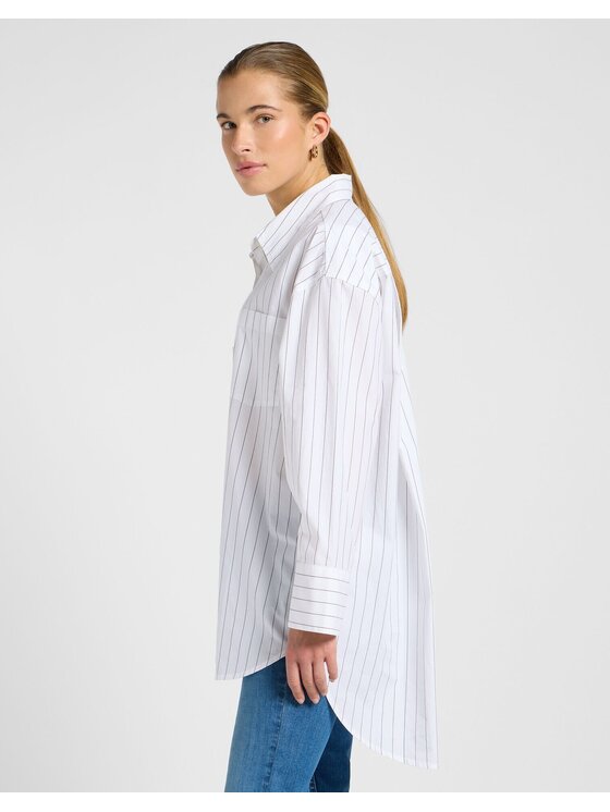 Lee Lee Koszula LOOSE SHIRT Biały Relaxed Fit