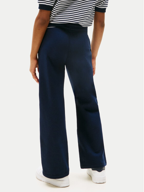 Tommy Hilfiger Tommy Hilfiger Spodnie dresowe Script KG0KG08669 Granatowy Wide Leg