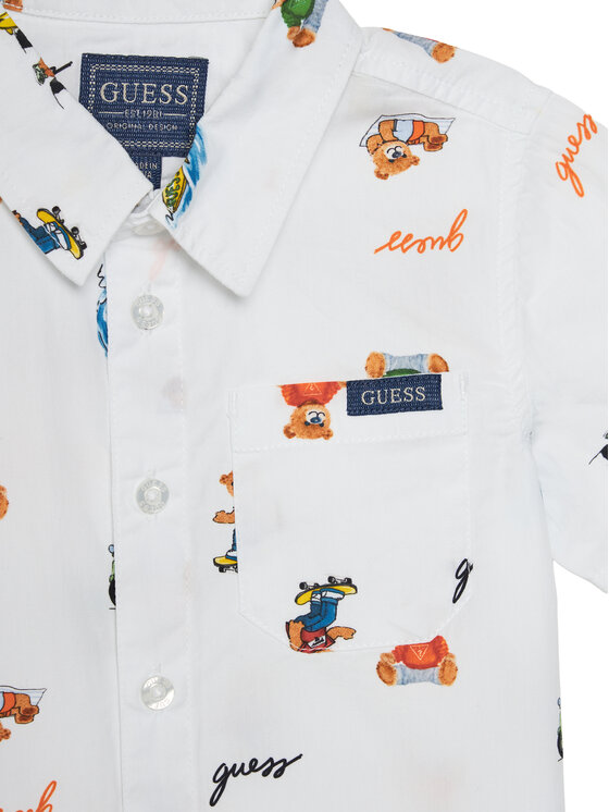 Guess Guess Hemd N5GH05 WBHQ1 Weiß Regular Fit