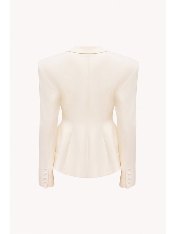 Epuzer Epuzer Marynarka Phoenix Peplum Kremowy Standard Fit