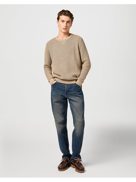 Wrangler Wrangler Sweter CREWNECK Beżowy Regular Fit