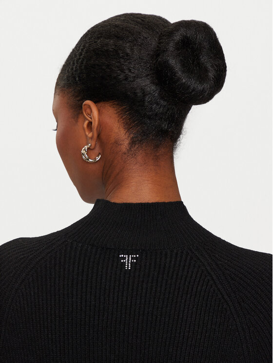 Fracomina Fracomina Strickkleid FR24WD5007K502R9 Schwarz Slim Fit