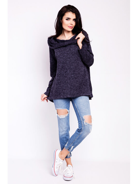 Infinite You Infinite You Bluza M119 Granatowy Basic Fit
