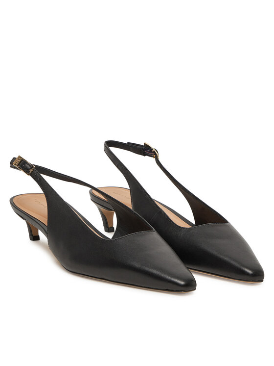 Tommy Hilfiger Tommy Hilfiger Pantofi pumps Squared Toe Kitten Slingback FW0FW08711 Negru