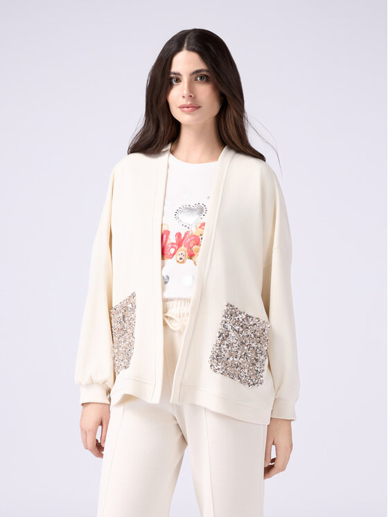 Oltre Oltre Bluza G939E000308N021 Biały Over Fit