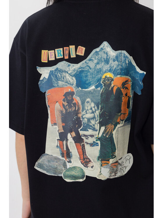 Mercur Mercur T-Shirt Himalaya Czarny Relaxed Fit
