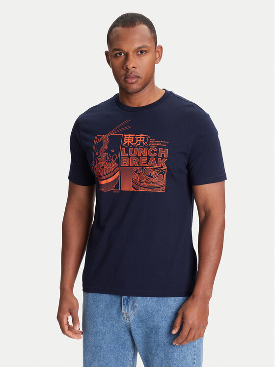 United Colors Of Benetton United Colors Of Benetton T-krekls 3I1XU10A4 Tumši zils Relaxed Fit