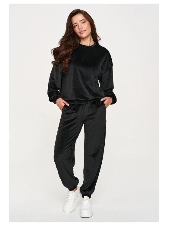 Makadamia Makadamia Dres M954 Czarny Regular Fit