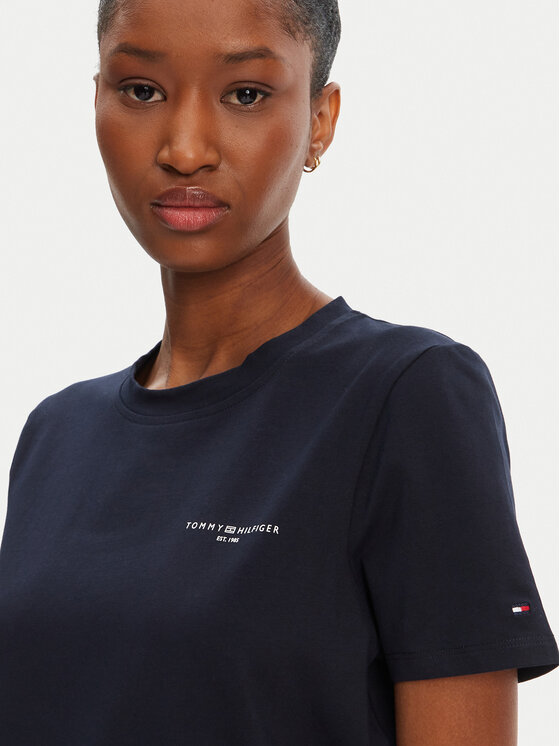Tommy Hilfiger Tommy Hilfiger T-Shirt 1985 WW0WW37877 Granatowy Regular Fit