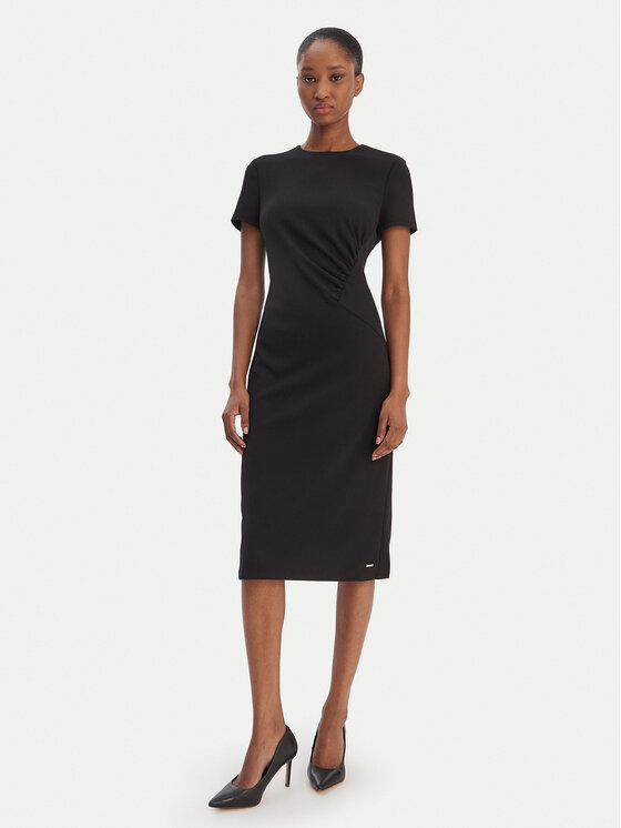 Calvin Klein Calvin Klein Koktejlové šaty LV044E048G Černá Slim Fit