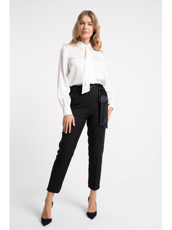 CLICK CLICK Bavlnené nohavice 30-358 Čierna Slim Fit