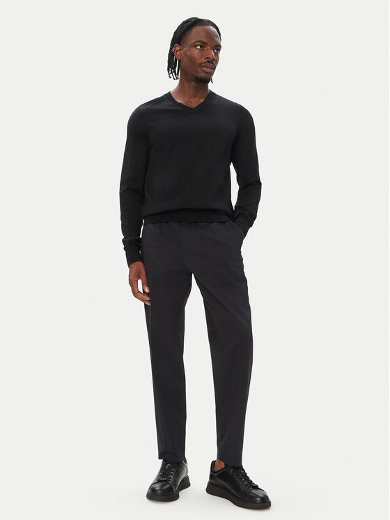 BOSS BOSS Spodnie materiałowe H-Perin 50567533 Granatowy Tapered Fit