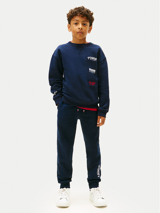 Tommy Hilfiger Tommy Hilfiger Pantaloni trening Monotype Print KB0KB10167 M Bleumarin Regular Fit