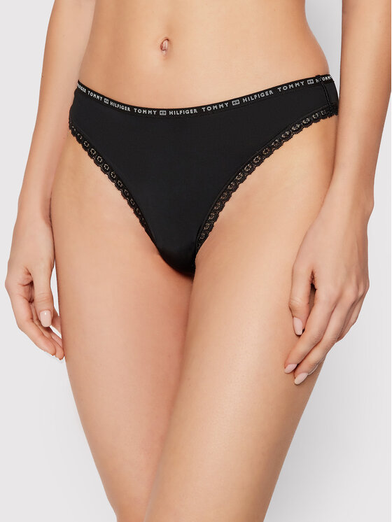 Tommy Hilfiger Tommy Hilfiger Komplet 3 par stringów 3p UW0UW02824 Czarny