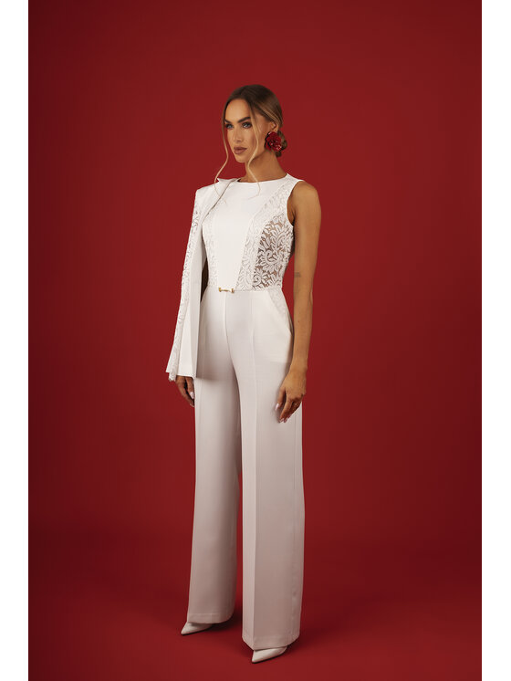 Made of Emotion Made of Emotion Kombinezon M866 Biały Premium Fit