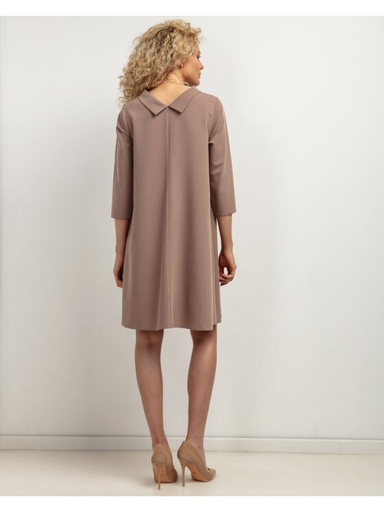 Tessita Tessita Koktejlové šaty SUKIENKA_T442 _6_XS Tmavě béžová Loose Fit