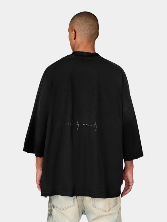 MADE BY SOCIETY MADE BY SOCIETY T-Shirt Tricou RAW MOTION - T17289 Czarny Basic Fit