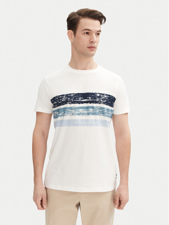Męski T-Shirt INDICODE, Rozmiar L, Biały, Caron 41-051