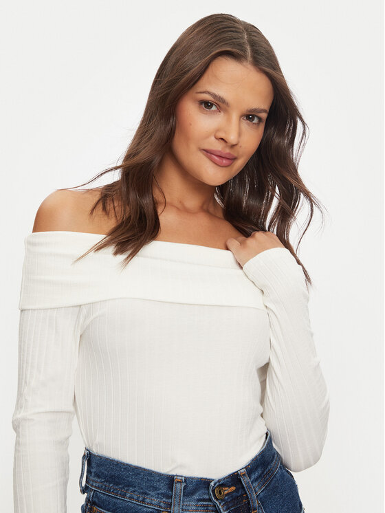 Vila Vila Bluza Ommi 14104637 Bela Regular Fit