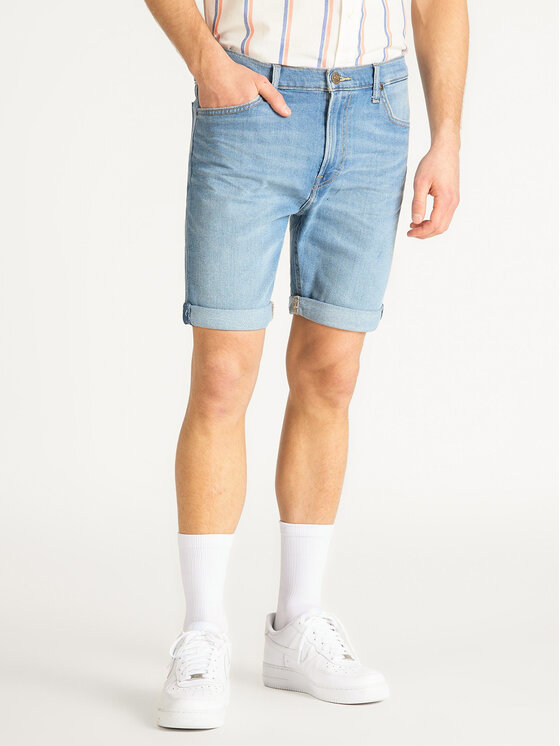 Lee Pantaloncini di jeans Rider L73FMGFM Blu Slim Fit • Modivo.it